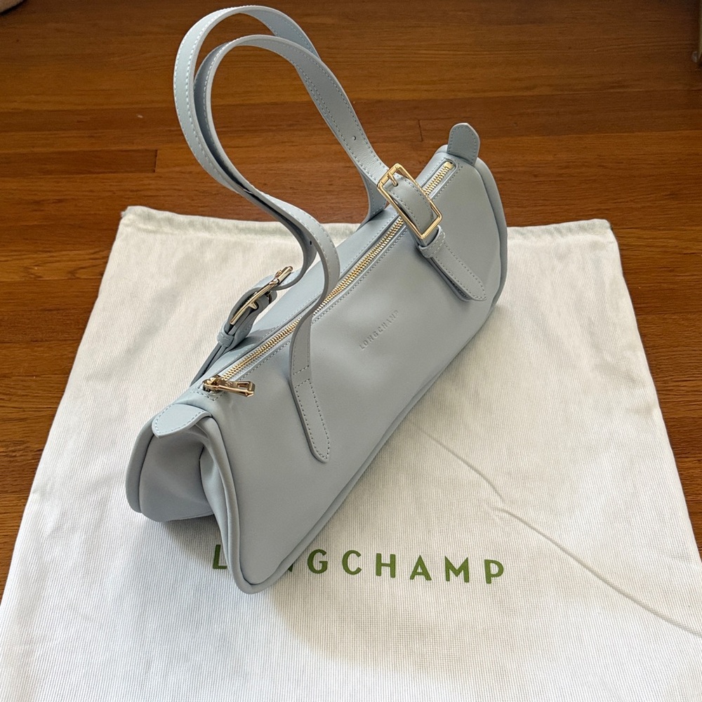 NWOT Longchamp Looong L Shoulder Bag Sky Blue - Picture 7 of 7